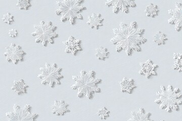 Elegant Snowflakes Pattern on Light Gray Background