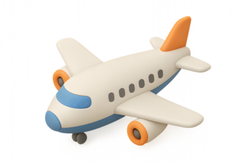 Whimsical cartoon airplane ready for exciting travel adventures and global exploration