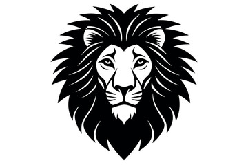 Vector art of silhouette of a lion head silhouette isolated on white background for logo or decoration