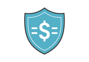 Financial Security Shield with Dollar Sign for Protection and Safety