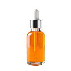 Naklejka premium An isolated glass bottle with citrus fruit juice, orange, and lemon, and a health care product on a white background