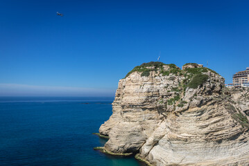 Fototapeta premium Famous Raouche Rocks also called Pigeon Rock in Beirut, capital city of Lebanon