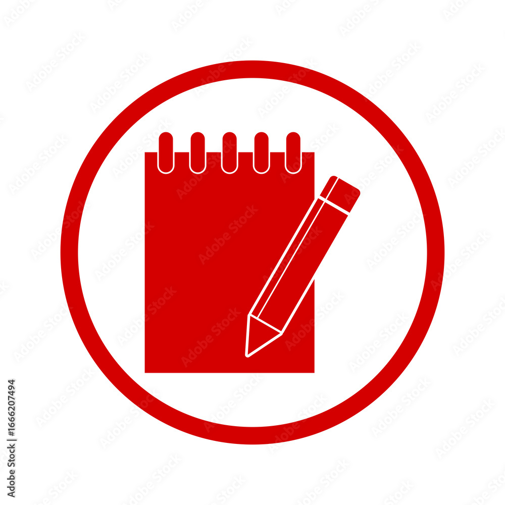 Poster notebook and pencil icon isolated on transparent background