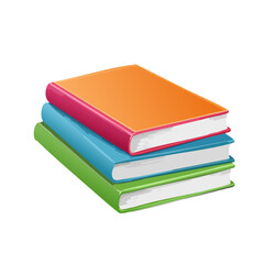 Stack of colorful books isolated on black background. Back to school, reading and education vector design.