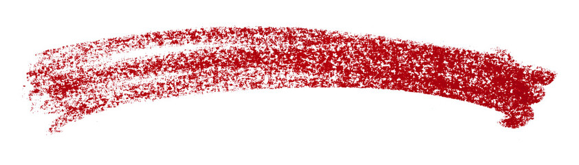 Red colored pencil drawing isolated on transparent background