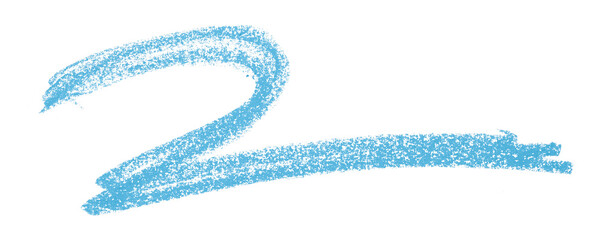 Light blue colored pencil drawing isolated on transparent background