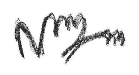 Black pencil hand writing strokes set on transparent background