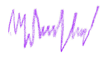 Purple pencil hand writing rhythm set on transparent background