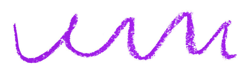 Purple colored pencil drawing isolated on transparent background