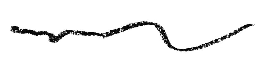 Black colored pencil drawing isolated on transparent background