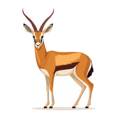 Fototapeta premium Elegant Gazelle Standing Gracefully on Black Background Horned Animal Wildlife Herbivore African Fauna Safari