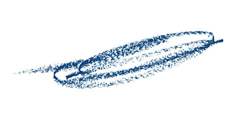 Blue pencil hand writing stroke set on transparent background.