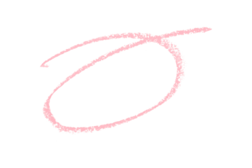 Pink pencil hand writing rhythm set on transparent background