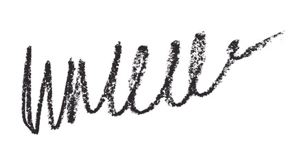 Black pencil hand writing strokes set on transparent background