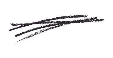 Black pencil hand writing strokes set on transparent background
