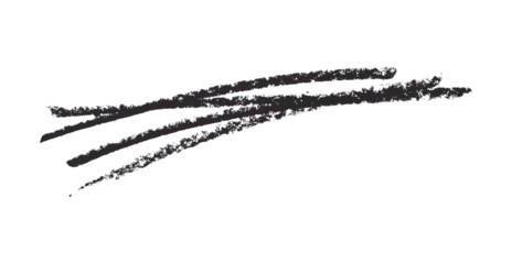 Black pencil hand writing strokes set on transparent background