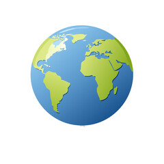 Fototapeta premium Cartoon style globe illustration continents oceans geography earth graphic