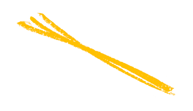 Yellow pencil hand writing rhythm set on transparent background