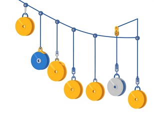 Illustration of a pulley system