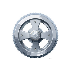 Obraz premium Stylized Silver Cogwheel Gear Design Mechanical Element Illustration