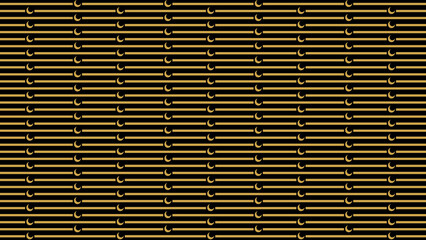 Gold crescent moon pattern on black background abstract celestial design art print