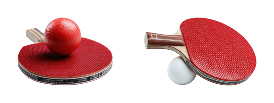 Table tennis action arena sports equipment dynamic, isolated on transparent background, png set