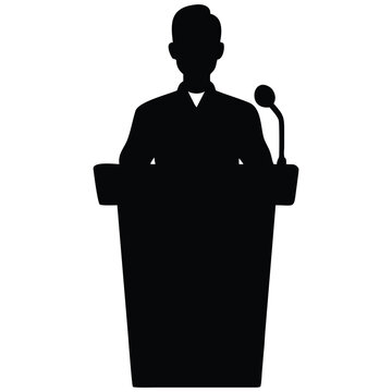 recommend clip art: Speaker at podium silhouette.