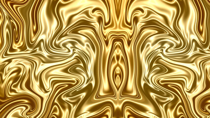 Abstract gold texture background design with flowing liquid metal effect concept art
