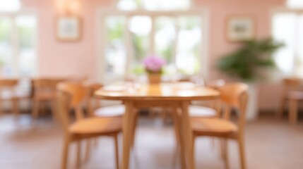 Elegant dining space whispers tranquility, harmony in pastel hues, cozy brunch ambiance, reflections of Hygge and Chuseok celebrations
