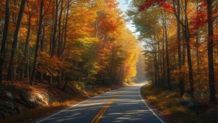 Obraz premium Autumnal forest road