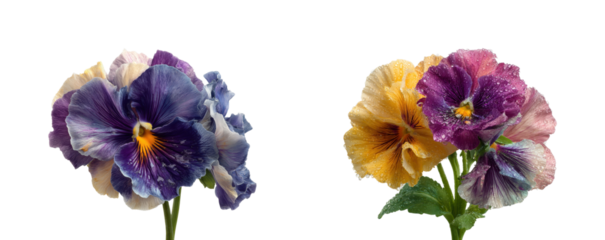 Vibrant flower arrangement garden botanical aesthetic appeal, isolated on transparent background, png set