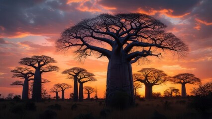 Baobab trees at sunset (1)