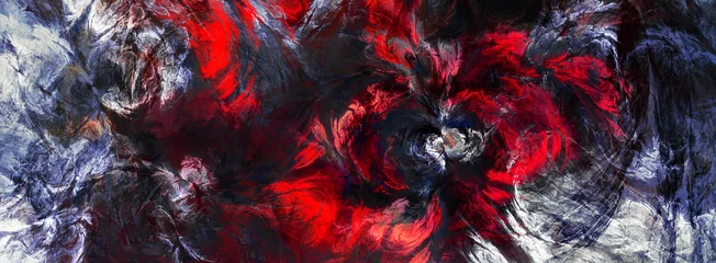 Art dynamic background with bright paint smears. Abstract painting. Unique colorful fractal vortex. Artwork banner for creative graphic design. © Alena
