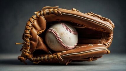 Baseball glove and ball