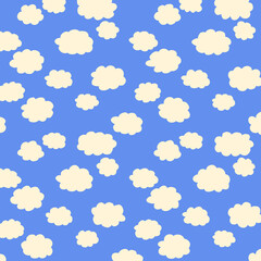 seamless cloud pattern with blue sky background