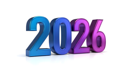 3D 2026 blue flat text effect modern typography design for creative poster banner flyer cover and digital artwork