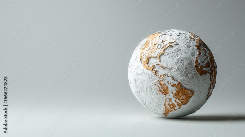 Poster wold ozone day. abstract globe design with textured surface on a neutral background.