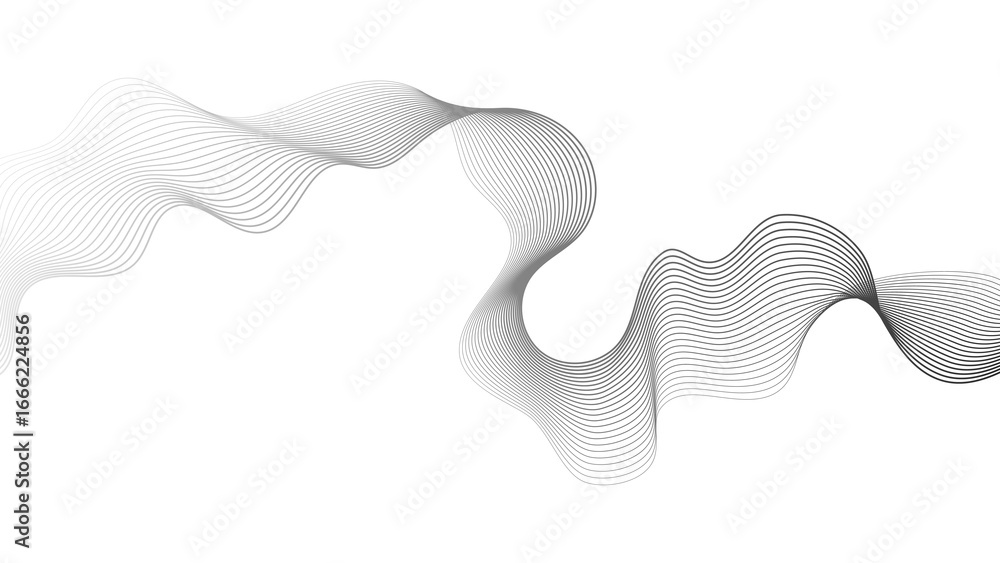 Poster abstract backdrop with grey wave gradient lines