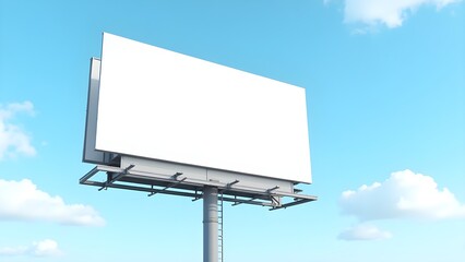 Obraz premium mockup blank billboard white space on bluesky background, 3d rendering