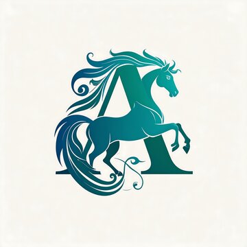 Horse monogram letter A