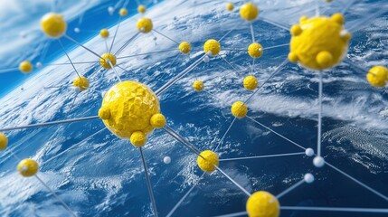 wold ozone day. Digital representation of molecular structures in a cosmic setting.