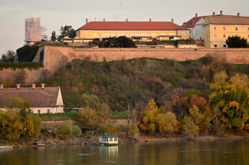 Fototapeta premium Petrovaradin Fortress in sunny autumn day in November