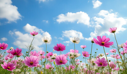 cosmos flower field