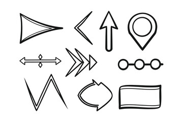 Abstract Navigation UI Icons Bundle – Minimalist Line Art, Black Stroke, Vector