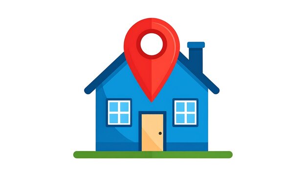 House with a location marker