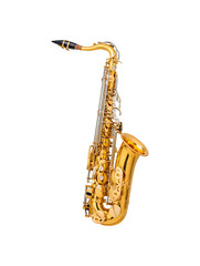 A detailed saxophone showcasing its design and features
