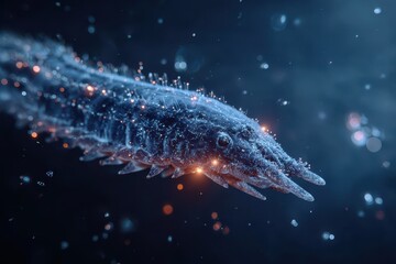 Ethereal Creature Swimming Through Cosmic Space with Glowing Details