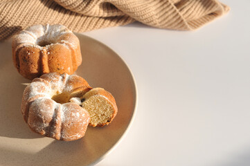 Winter sweets. Winter fresh pastries.

