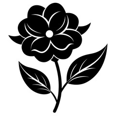 Flowertide vector clean black silhouette design white background