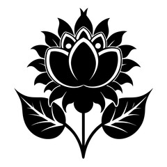 Flowertide vector clean black silhouette design white background